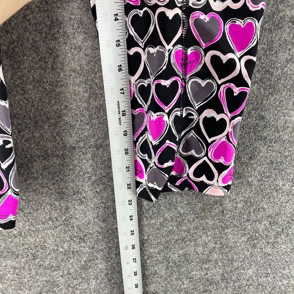 Betsey Johnson Activewear Leggings Women L Large Black Geometric Mid Rise Capri - Picture 6 of 9